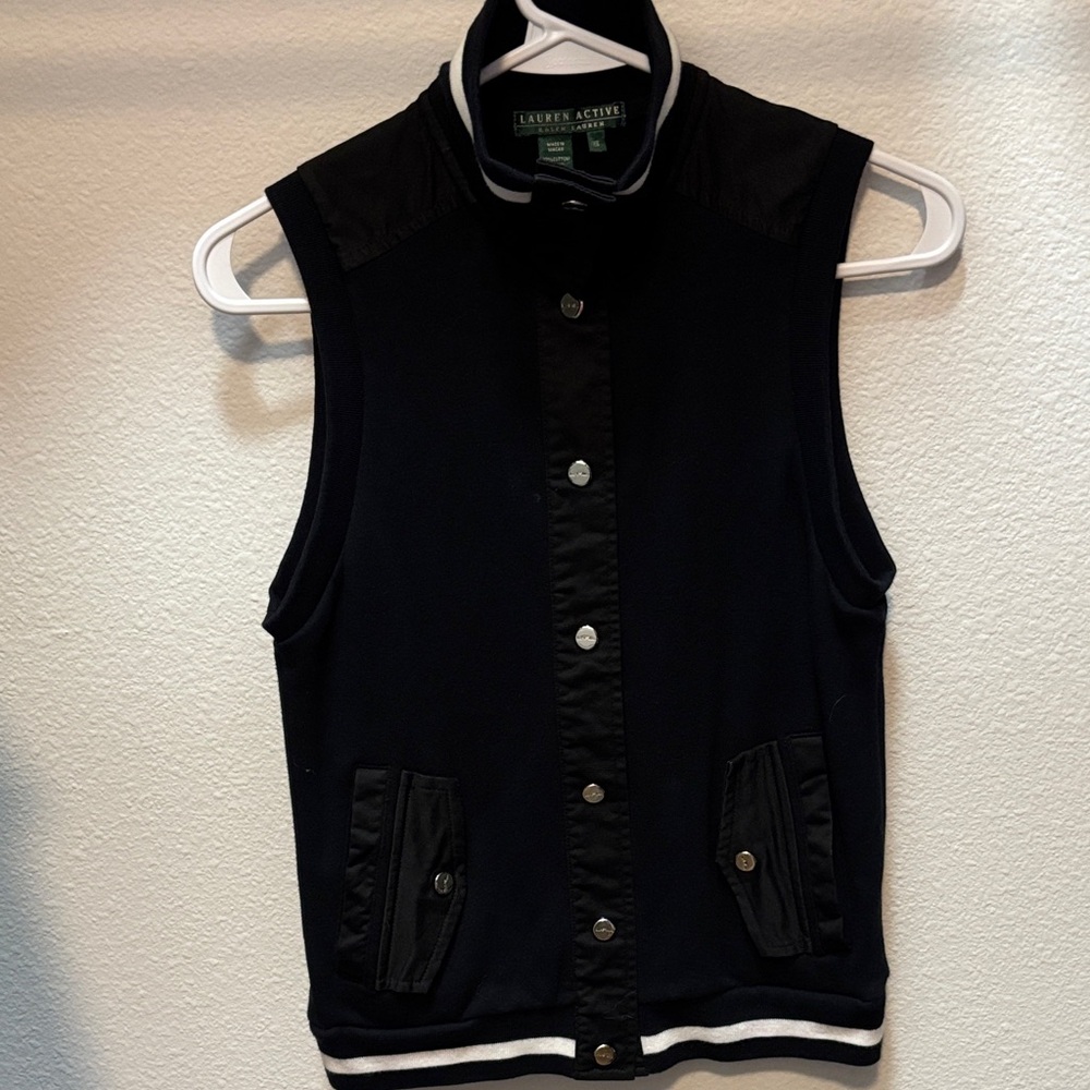 Ralph Lauren Active Navy Blue Snapped Vest XS